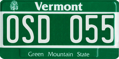 VT license plate OSD055