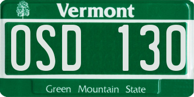 VT license plate OSD130