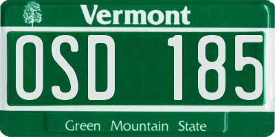 VT license plate OSD185
