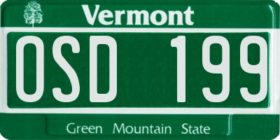 VT license plate OSD199