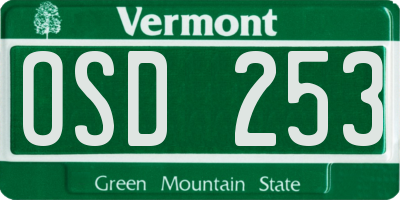 VT license plate OSD253