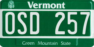 VT license plate OSD257