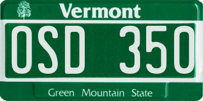 VT license plate OSD350
