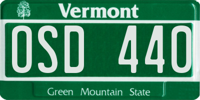 VT license plate OSD440