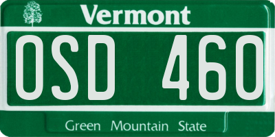 VT license plate OSD460