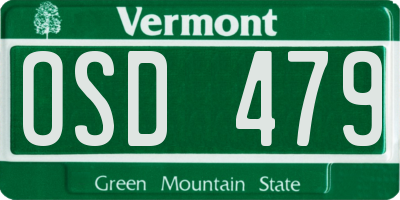 VT license plate OSD479