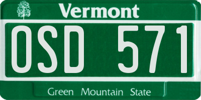 VT license plate OSD571