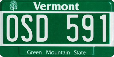 VT license plate OSD591