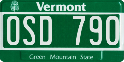 VT license plate OSD790