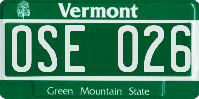 VT license plate OSE026