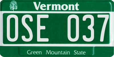 VT license plate OSE037