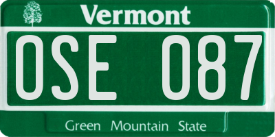 VT license plate OSE087
