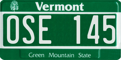 VT license plate OSE145