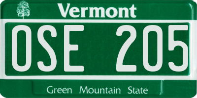 VT license plate OSE205