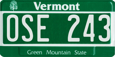 VT license plate OSE243