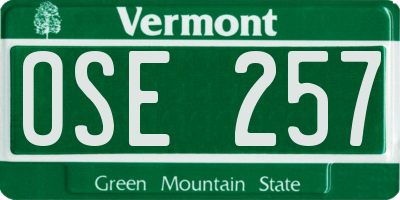 VT license plate OSE257