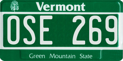 VT license plate OSE269