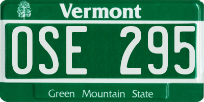 VT license plate OSE295