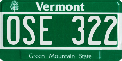 VT license plate OSE322