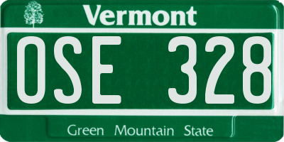 VT license plate OSE328