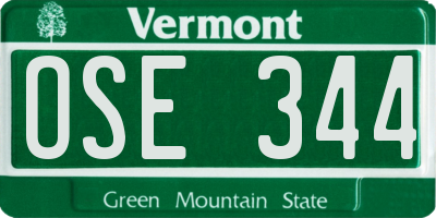 VT license plate OSE344
