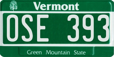 VT license plate OSE393