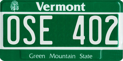 VT license plate OSE402