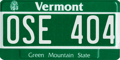 VT license plate OSE404