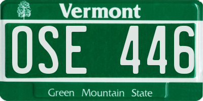 VT license plate OSE446