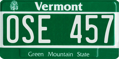 VT license plate OSE457