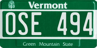 VT license plate OSE494