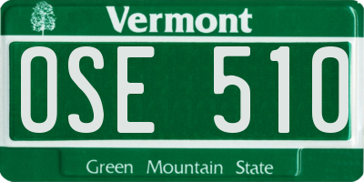 VT license plate OSE510