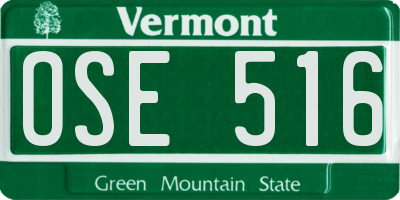 VT license plate OSE516