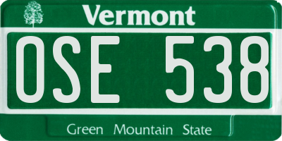 VT license plate OSE538