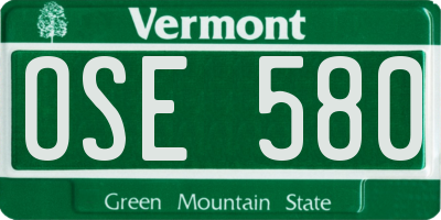 VT license plate OSE580