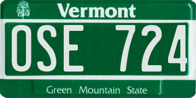 VT license plate OSE724