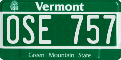 VT license plate OSE757