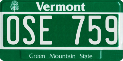 VT license plate OSE759