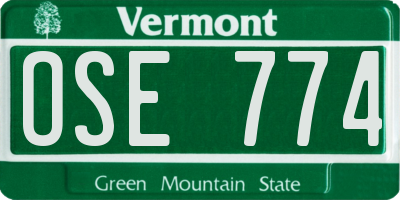 VT license plate OSE774