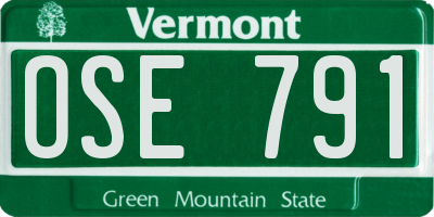 VT license plate OSE791