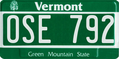 VT license plate OSE792