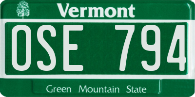 VT license plate OSE794