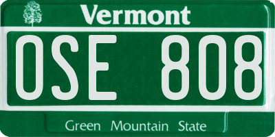 VT license plate OSE808