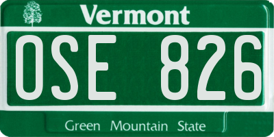 VT license plate OSE826