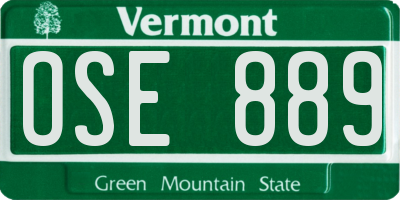 VT license plate OSE889