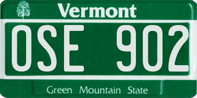 VT license plate OSE902