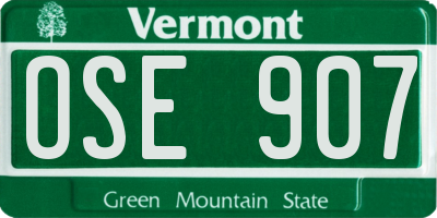 VT license plate OSE907