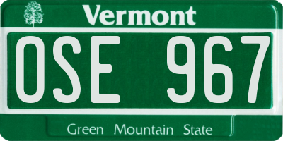 VT license plate OSE967