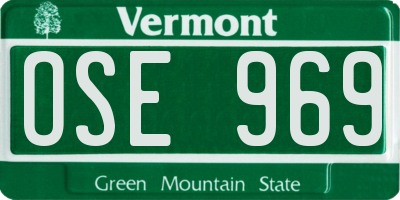 VT license plate OSE969