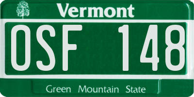 VT license plate OSF148